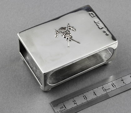 Asprey Silver & Gold Regimental Match Box Cover - 21st Hussars/Lancers, Major Stapylton